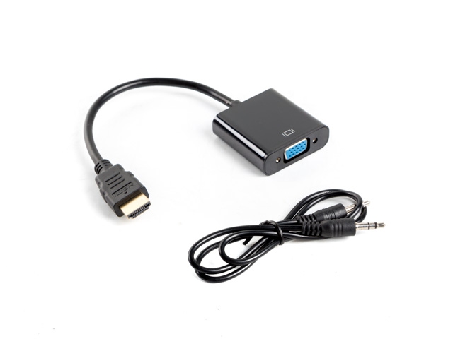 Adapter LANBERG AD-0017-BK HDMI-A(M)->VGA(F)+AUDIO ON CABLE