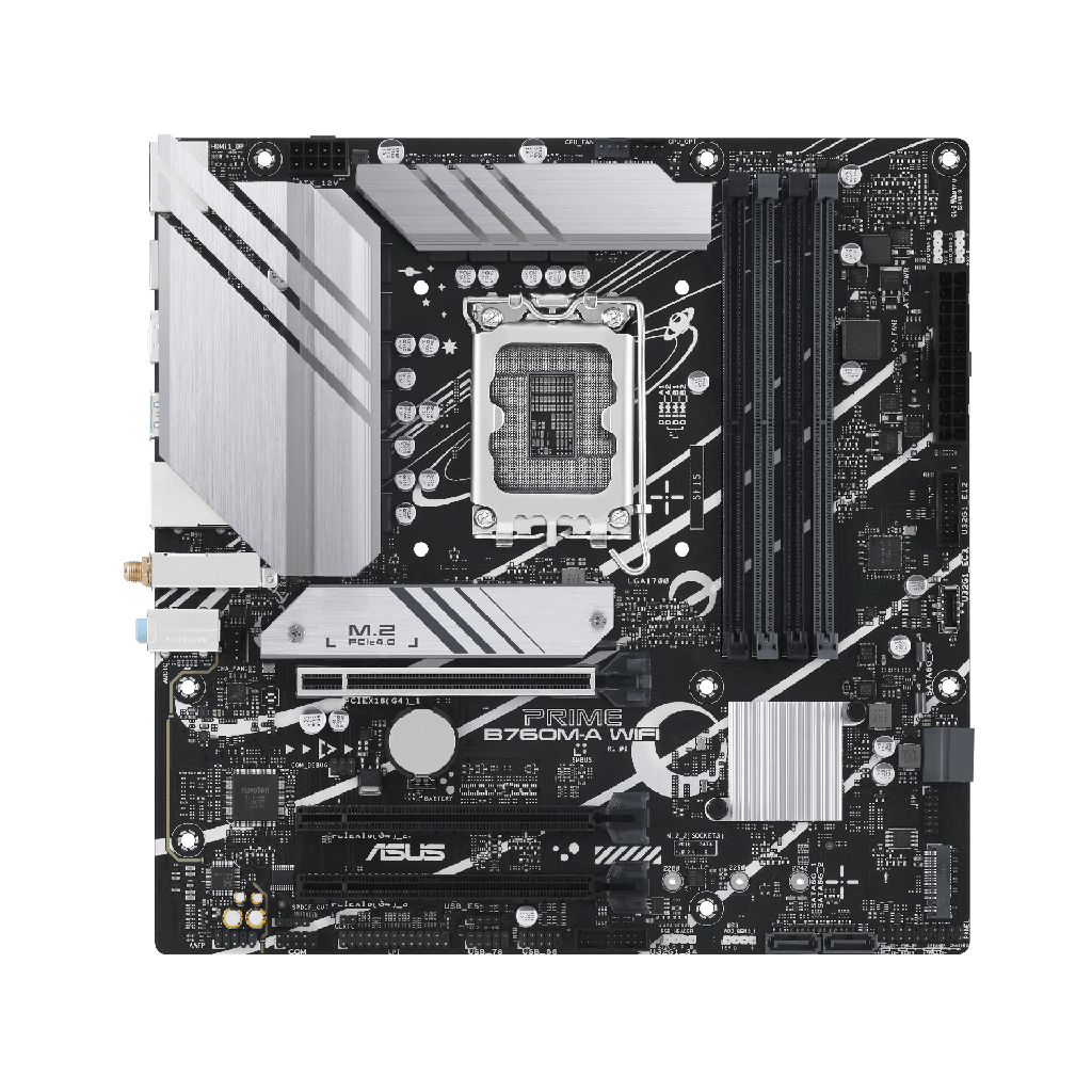 ASUS PRIME B760M-A Wi-Fi (S-1700, B760, 2xHDMI, DP, 3xPCI-E, 4xDDR5, 2xM.2, SATAIII, PCI, SATA3, GbLAN)