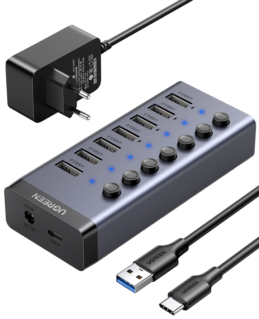 USB 3.0 to 7-Port USB-A HUB UGREEN CM481(7Port USB 3.0 Black)