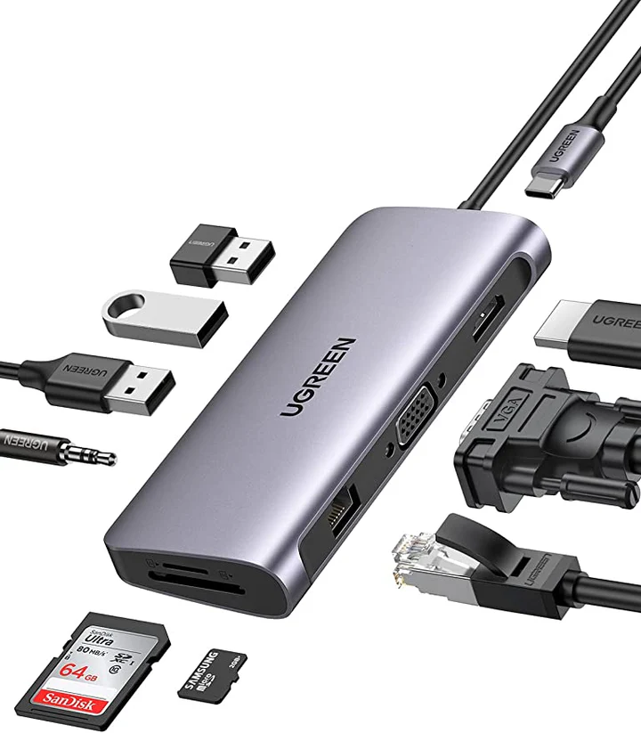 USB Type-C to 1xGbLAN; 1xHDMI; 3-Port USB 3.0 HUB Ugreen 20934