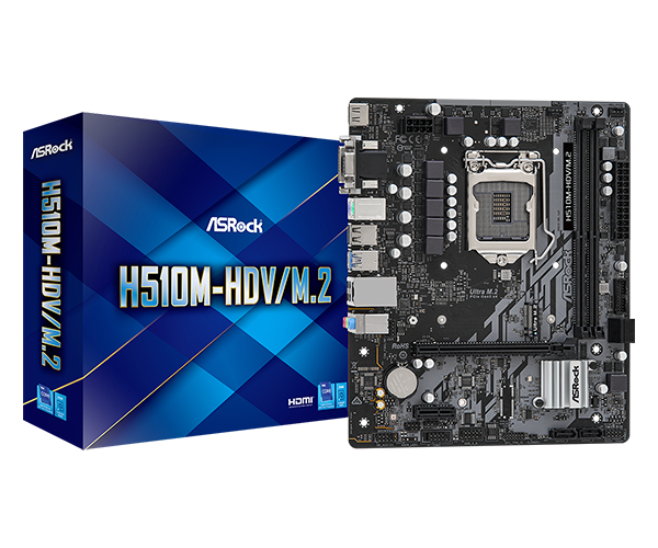 ASROCK H510M-HDV/M.2 SE (S-1200, H510, VGA, DVI, HDMI, 2xPCI-E, 2DDR4, M.2, SATA3, GbLAN)
