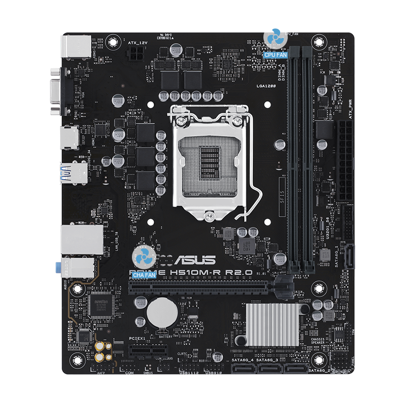 ASUS PRIME H510M-R R2.0-SI (S-1200, H470, VGA, HDMI, PCI-E, 2DDR4, SATA3, GbLAN)