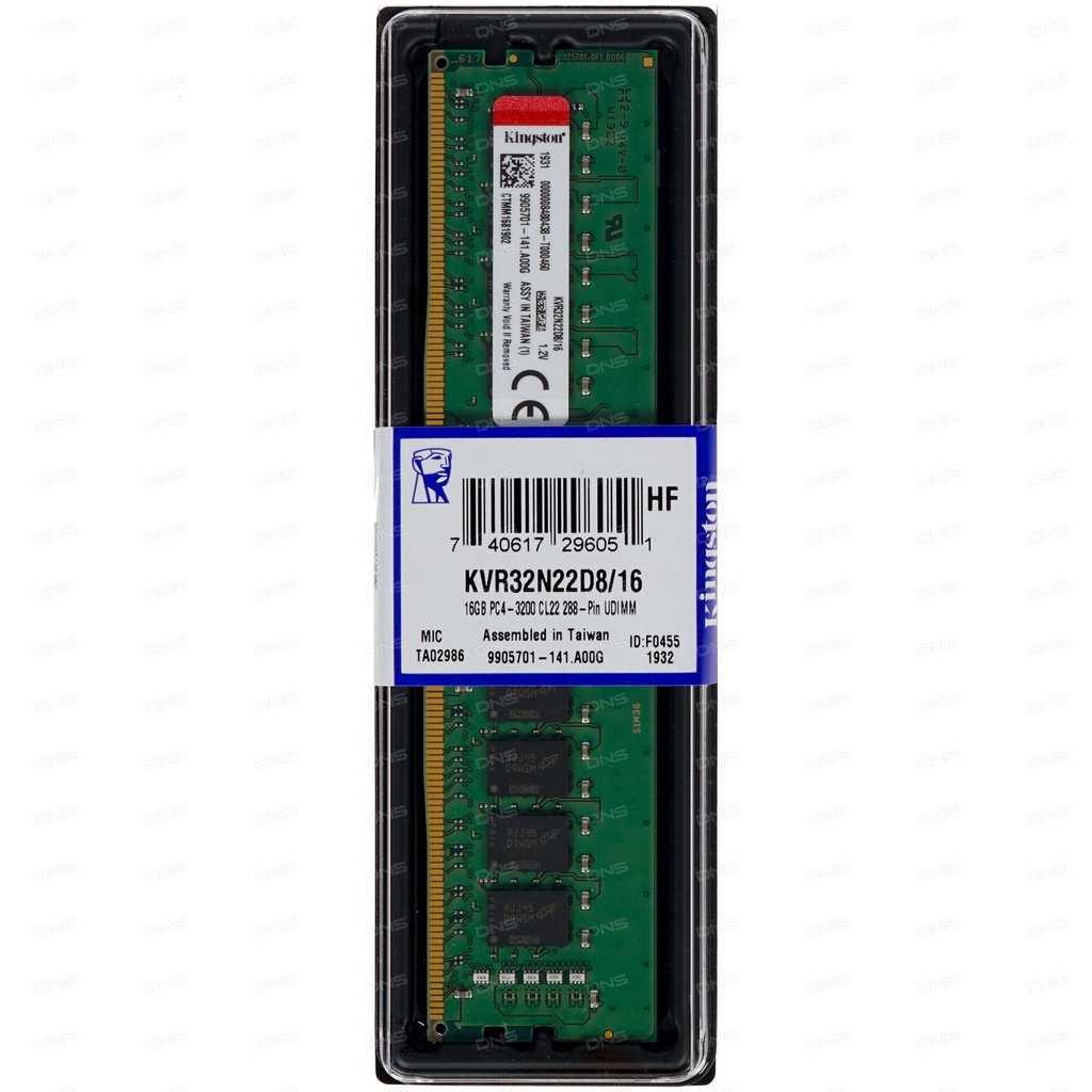 Kingston 16GB DDR4 KVR32N22D8/16 (3200MHz, 1.2v)