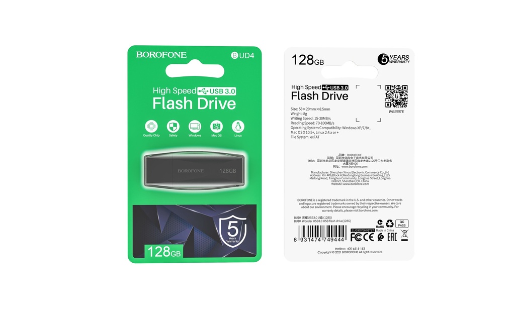 FLASH BOROFONE BUD4 USB3 64GB