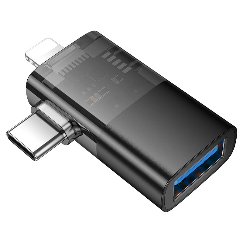 Hoco ադապտեր UA36E Ios/Type-C to USB OTG 2-in-1