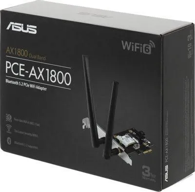Asus PCE-AX1800 Dual Band PCI-E WiFi 6 Bluetooth 5.2
