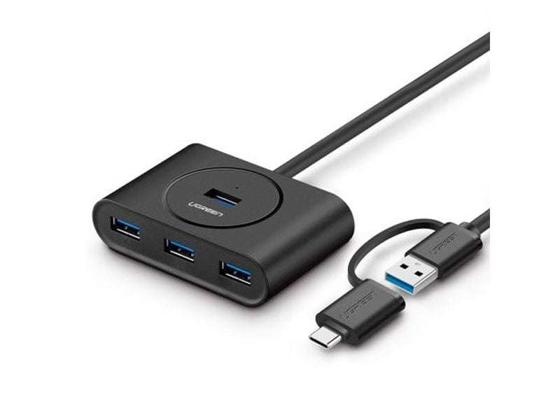Usb Բաժանարար UGREEN USB 3.0 Hub with USB-C Port 1m( Black) 40850